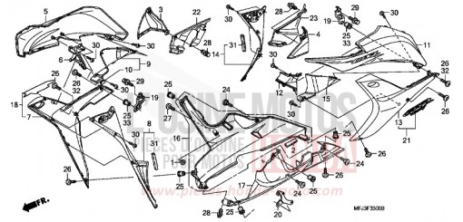 CAPOT INFERIEUR (CBR600RR7/8) CBR600RR8 de 2008